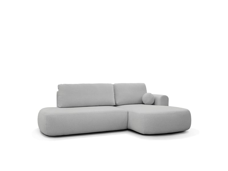 Canapé molino convertible 4 places angle droit gris clair laine bouclée 3CA61.LO.4AC.D.16 - Conforama C