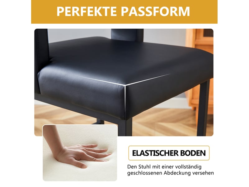  Tabourets de bar lot de 2 avec assise rembourrée et structure stable, en métal et pu noir et doré  - Conforama E