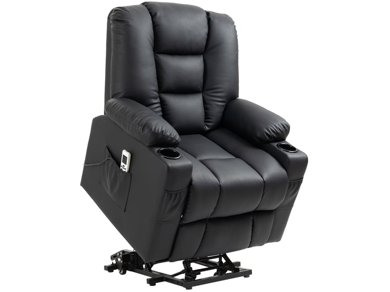 Fauteuil de massage 90x98x102 cm releveur inclinable métal noir  - Conforama A