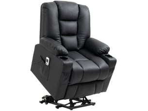 Fauteuil relax électrique  <strong>DESMIU</strong> Simili noir