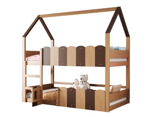 Lit superposé 90x200 cm <strong>OKWISH</strong>  <strong></strong> coloris naturel