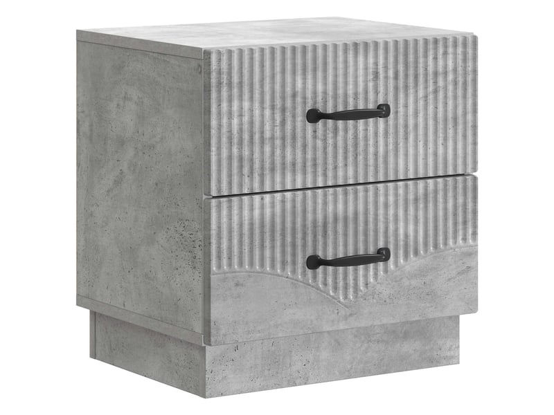  Table de chevet 2 pièces gris béton 43 x 34,5 x 44,5 cm  - Conforama C