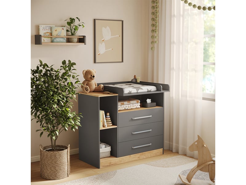  Vicco commode à langer, anthracitechêne doré, 110x93cm  - Conforama C