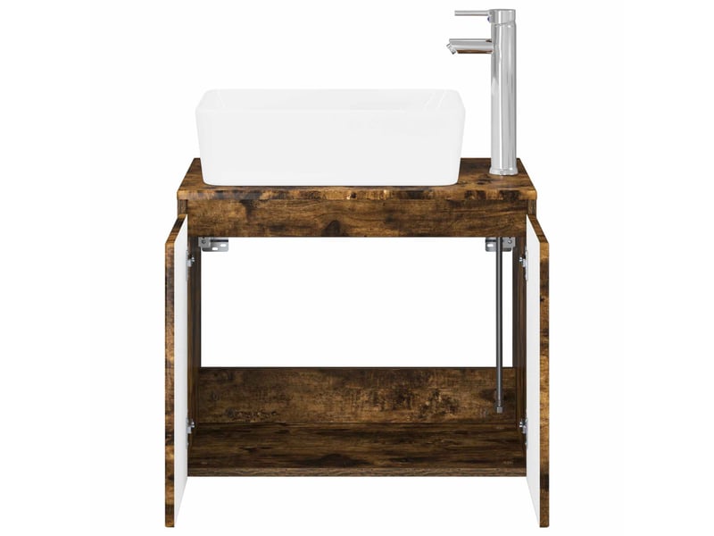 Ensemble de mobilier de salle de bain chêne fumé cf64637 - Conforama C