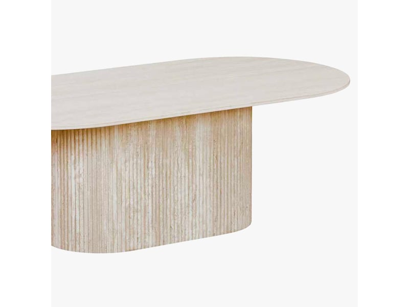  Table basse ovale en céramique beige 120 cm  - Conforama D