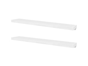 Lot de 4 étagères murales, étagères suspendues blanc 120 cm cf43193