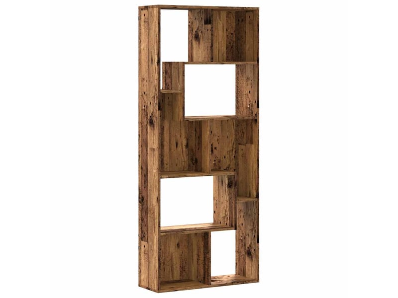  Bibliothèque, meuble de rangement salon vieux bois 67x24x161 cm bois d'ingénierie  - Conforama A