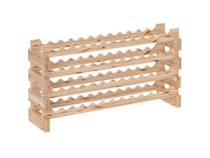 Casier à bouteilles pour 48 bouteilles, étagère à vin avec 4 niveaux modulable, 114×28×56,5cm, bois naturel
