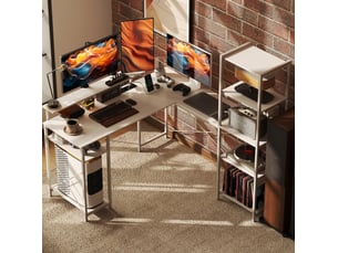 Bureau gaming DESVIAE 137 cm coloris blanc
