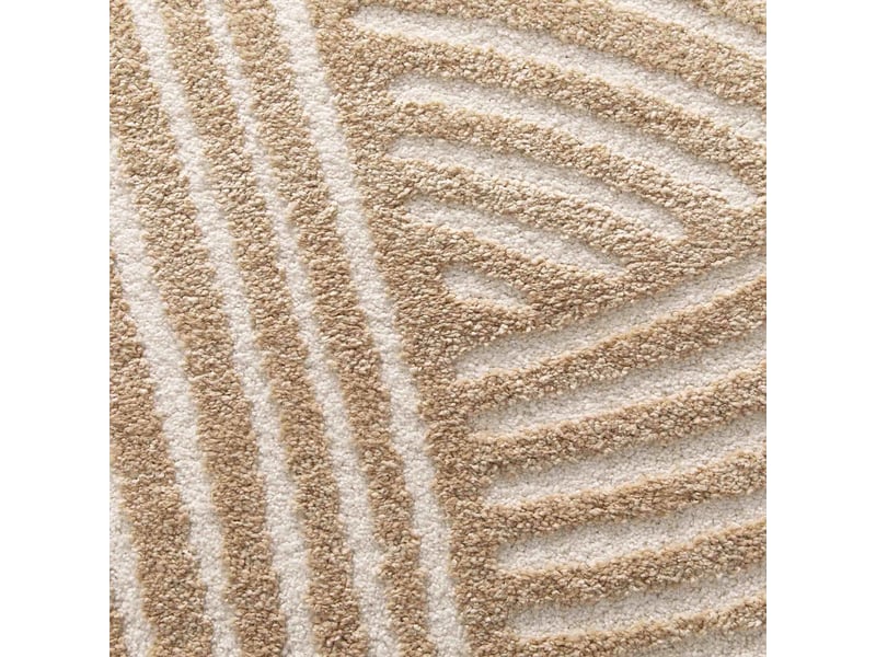  Tapis doux moderne à relief géométrique beige 120x170  - Conforama D
