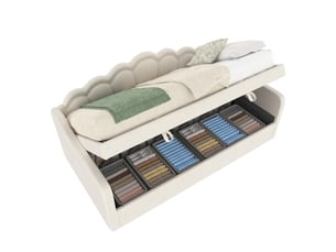 Lit coffre 90x200 cm OKWISH coloris beige