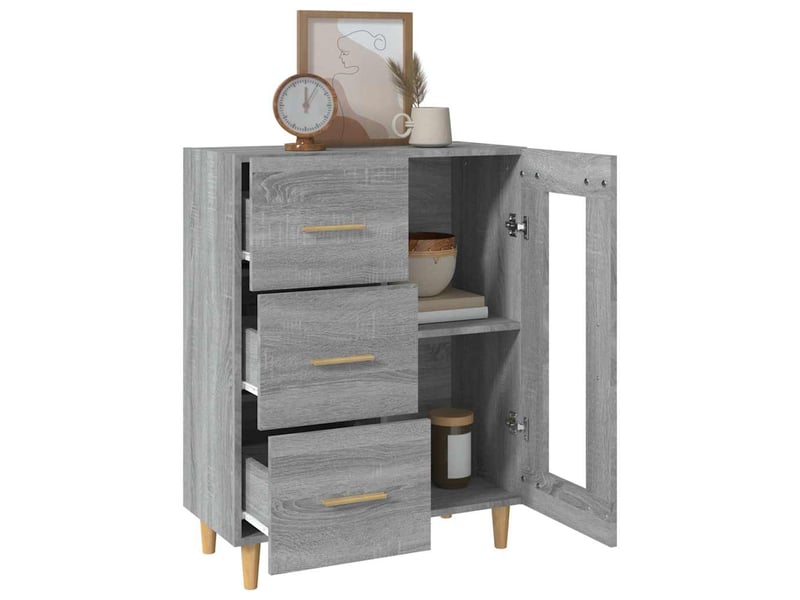  Buffet - bahut - meuble de rangement sonoma gris 69,5x34x90 cm bois d'ingénierie  - Conforama E