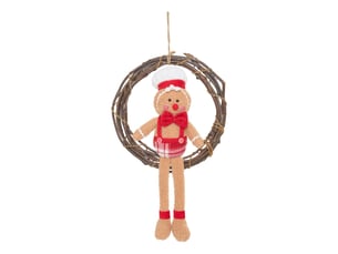 Suspension de noël en pain d'épices couronne d. 51 cm