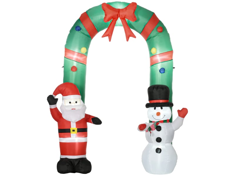  Arche gonflable avec père noël et bonhomme de neige, éclairage led, souffleur intégré, 198 x 80 x 245 cm  - Conforama B