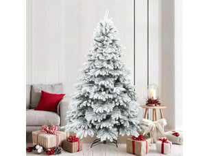 Sapin de noël, arbre de noël artificiel à branches pliantes, duveteux de neige cf61142