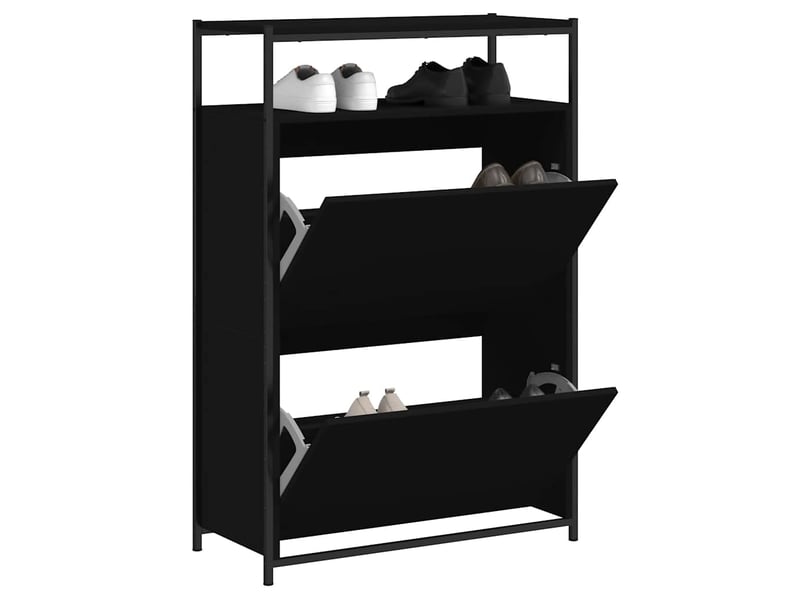  Meuble à chaussures, cabinet à chaussures noir 75x34x112 cm  - Conforama B