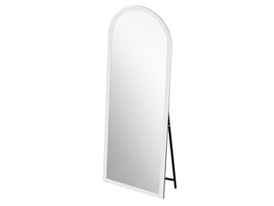Miroir sur pied intégral arqué 160x50 cm support métallique réglable bois métal blanc