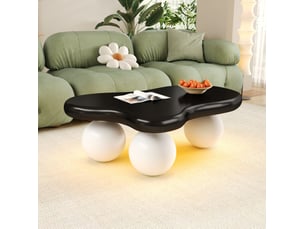 Table basse led en forme de nuage avec bords arrondis, pour salon et chambre d’enfant, 95 × 62,5 × 32 cm