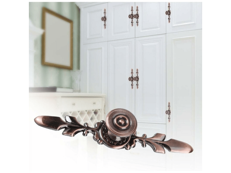 Tirant de porte vintage avec panneau arrière pour porte de maison, placard, tiroir, armoire, tirant avec vis, bronze rotatif, 4 pièces  - Conforama E