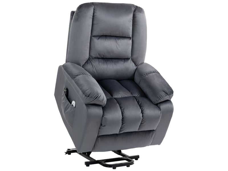 Fauteuil releveur électrique gris, massage et chaleur lombaire, fauteuil relax inclinable à 135° pour salon - Conforama A