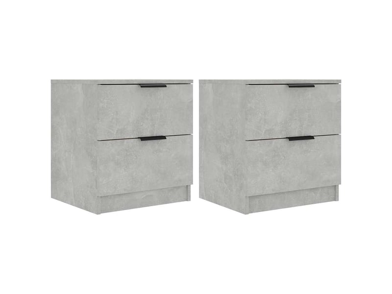  Lot de 2 tables de chevet - cabinet de chevet - table de nuit gris béton bois d'ingénierie  - Conforama A