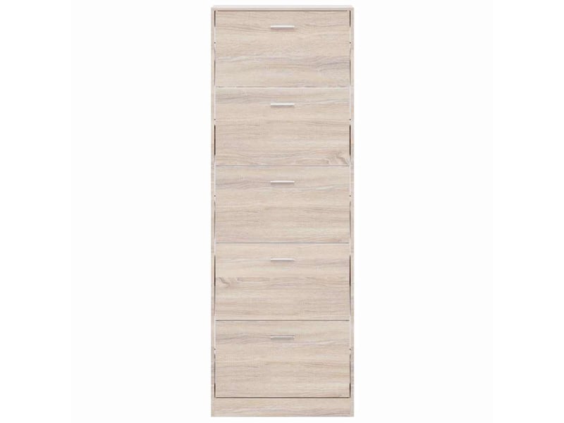  Meuble à chaussures, armoire à chaussures en bois avec 5 compartiments aspect chêne  - Conforama D