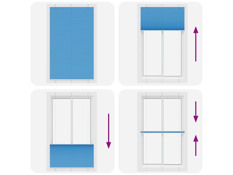  Store plissé, store de fenêtre bleu 115x200 cm largeur du tissu 114,4cm polyester cf46784  - Conforama E