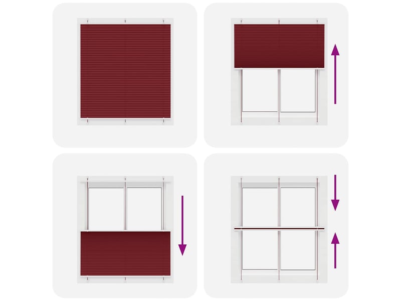 Store plissé, store de fenêtre rouge bordeaux 115x150 cm largeur du tissu 114,4cm cf47028 - Conforama E