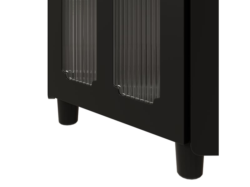  Meuble d’angle 63,5 × 45 × 124 cm, avec éclairage led et commande par application, pour salon, bibliothèque et salle de bain, mdf, noir, compact CARDUME ESTIVAL - Conforama D
