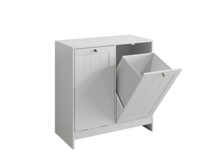 Meuble à linge basculant  66 x 33 x 68,1 cm avec 2 paniers amovibles, blanc
