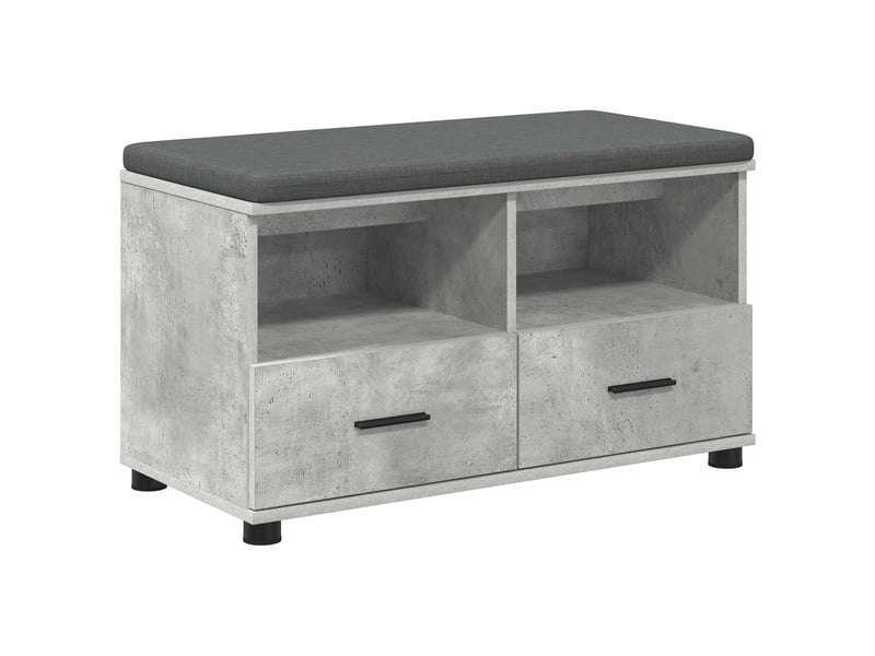  Banc d'entrée, banc interieur gris béton 80x38x46 cm  - Conforama A