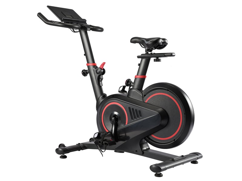  Vélo de Spinning Magnétique – Volant d’Inertie 6 kg, Écran LCD, Capteur de Pouls et Réglages Multiples  - Conforama C