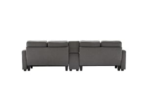 Canapé droit fixe MIVRAY   4 places Polyester gris avec coffre de rangement