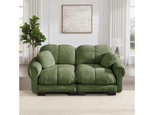 Canapé 2 places,190x86x90 cm,modulaire,chenille,vert
