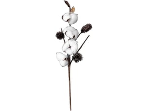 Fleurs artificielles en tiges de coton séché naturel loviver pour bricolage et jardinage-4 head