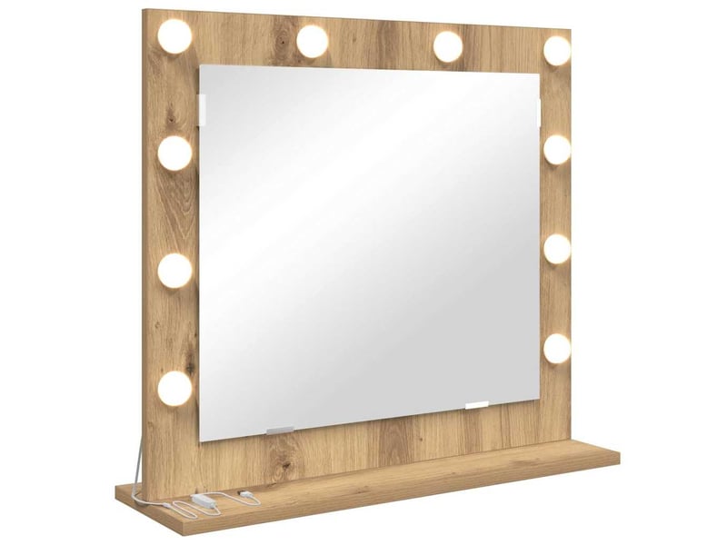 Miroir de vanité, miroir de coiffeuse chêne artisanal 60 x 55 x 18 cm rectangulaire cf62752 - Conforama A