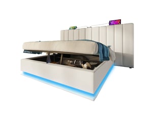 Ensemble matelas et sommier 180x200 cm Ressorts ensachés + mousse WISHDOR soutien Medium épaisseur 20 cm avec 1 tête de lit