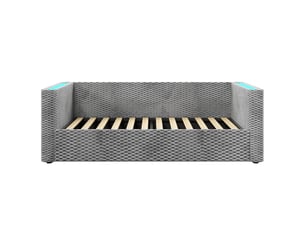 Lit banquette 90x200 cm ZOVIRA coloris gris