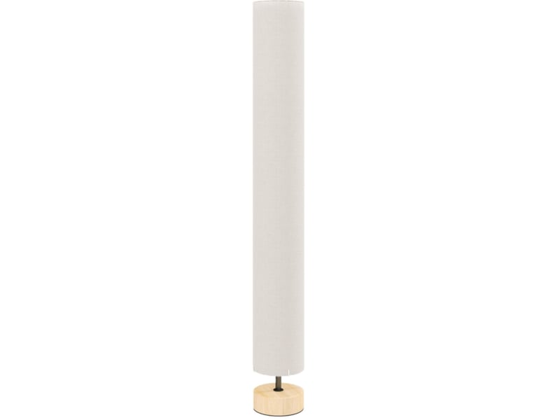  Lampadaire 15 x 15 x 120 cm en bois de pin, lin et métal avec interrupteur au pied beige chicfurn  - Conforama A