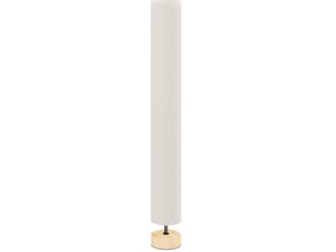 Lampadaire 15 x 15 x 120 cm en bois de pin, lin et métal avec interrupteur au pied beige chicfurn