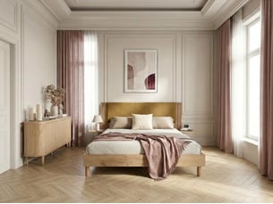 Lit 2 places 140x190 cm BOBOCHIC  ISYA coloris jaune