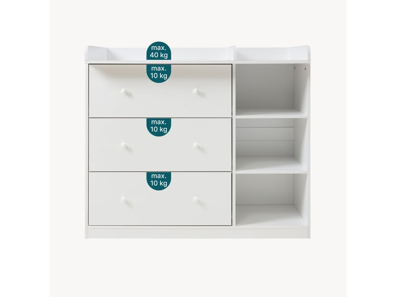 Commode à langer beldinupp avec plan à langer blanc [en.casa]  - Conforama R