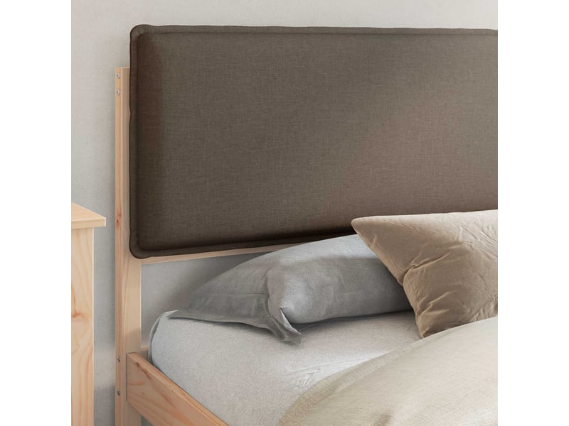 Lit double- lit adulte - cadre de lit avec tête de lit rembourrée taupe 200 x 200 cm - Conforama B