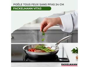 Poêle 24 cm en inox 1810 triply fackelmann vita3