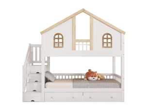 Lit superposé 2x90x200 cm <strong>HAUSS SPOLE</strong>  <strong></strong> coloris bicolore