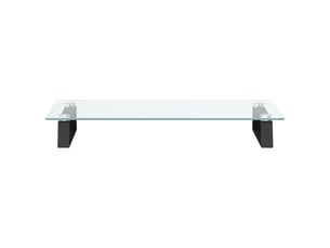 Support de moniteur table meuble bureau 60 x 35 x 8 cm verre trempé et métal noir 02_0044899