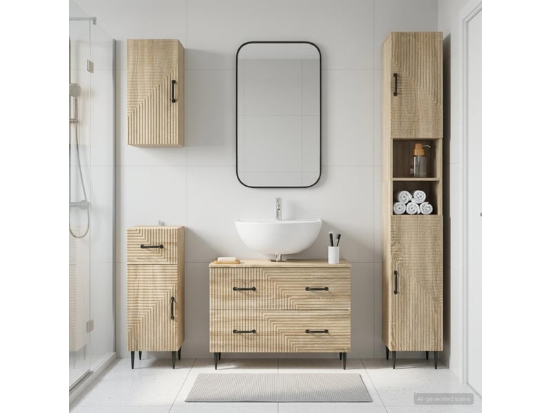 Ensemble de 4 pièces d'armoires de salle de bain haarlem cf63259 - Conforama B