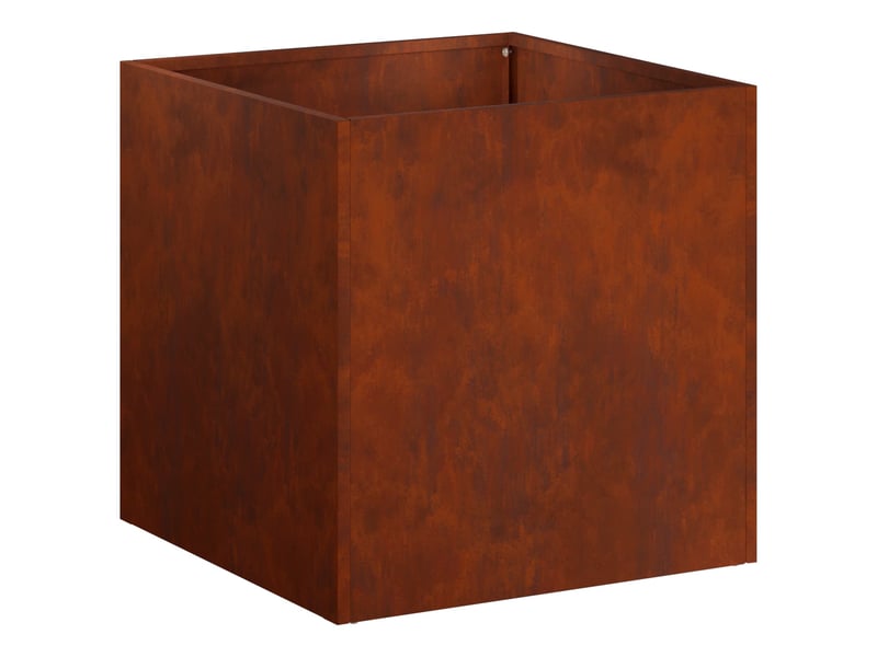 Jardinière - cache-pot de jardin rouillé 25 x 25 x 25 cm acier patiné - Conforama A