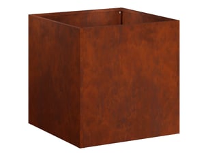 Jardinière - cache-pot de jardin rouillé 25 x 25 x 25 cm acier patiné