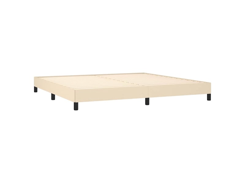  Lit double- lit adulte -  cadre de lit sans matelas crème 200x200 cm tissu  - Conforama C